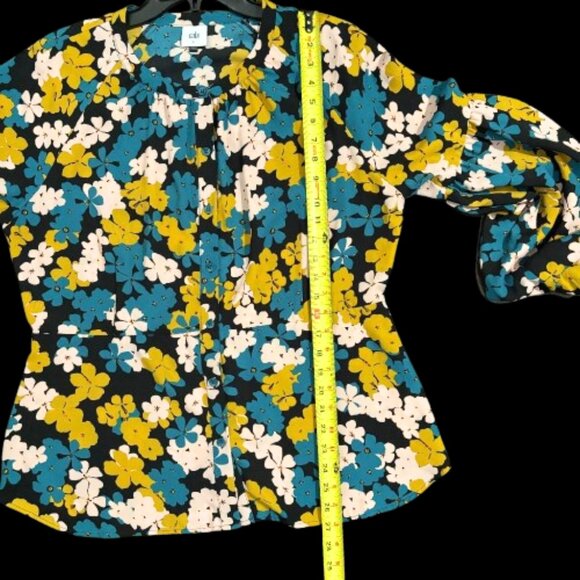 NWOT CAbi Favorite Blouse Top 4158 Slim Fit Bishop Sleeves SZ Large - Picture 12 of 14